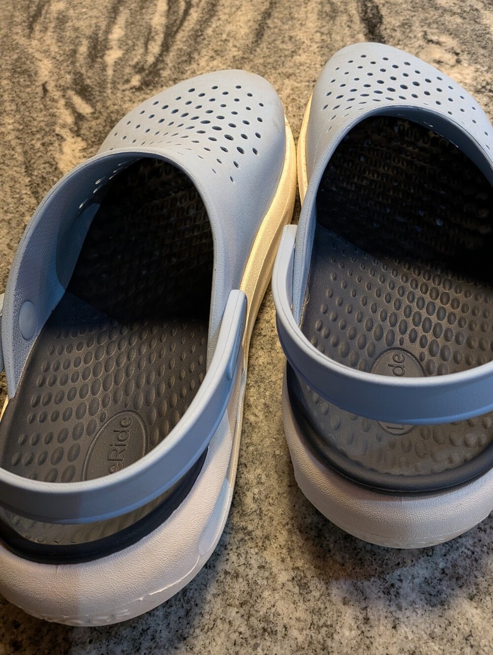 Crocs Literide Clogs Like New Light Blue Sandals Slides Women Size 10, Mens 8 - Picture 8 of 9
